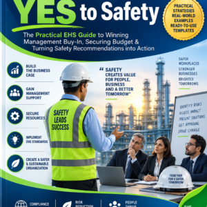 The Practical EHS Guide to Winning Management Buy-In, Securing Budget & Turning Safety Recommendations into Action Getting Management to Say YES to Safety is a practical handbook for EHS professionals who know what needs to be improved—but struggle to get management approval, resources, budget, and organizational support. The book addresses a common reality of the EHS profession: identifying a hazard may take five minutes, but getting an organization to invest in controlling it can take months. The book therefore focuses not only on what should be done, but on how to communicate, influence, justify, negotiate, and implement EHS improvements effectively.